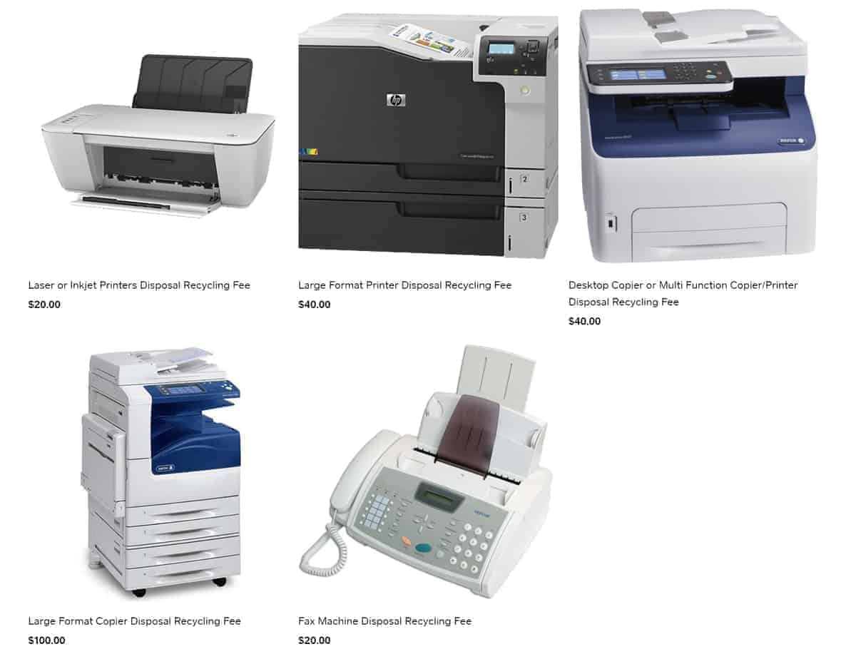 Fax Machine, Copier, Laser & Inkjet Printer Disposal Items Accepted For Recycling & Disposal